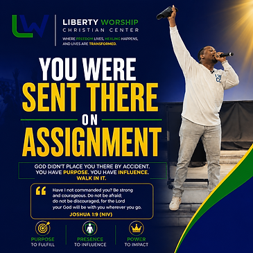Man in suit smiles while seated on a chair. Bold text: "YOU SURVIVED TOO MUCH TO RETURN TO BONDAGE." Blue background with Liberty Worship logo.