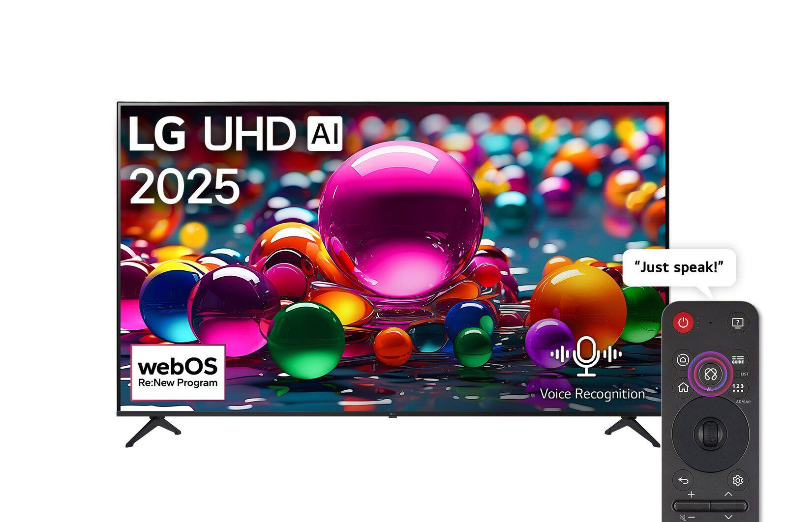 تلفزيون LG UHD AI UA85 4K الذكي مقاس 50 بوصة المدعوم بجهاز التحكم AI Magic remot