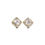 Thumbnail: 10kt Gold Square Halo CZ Studs