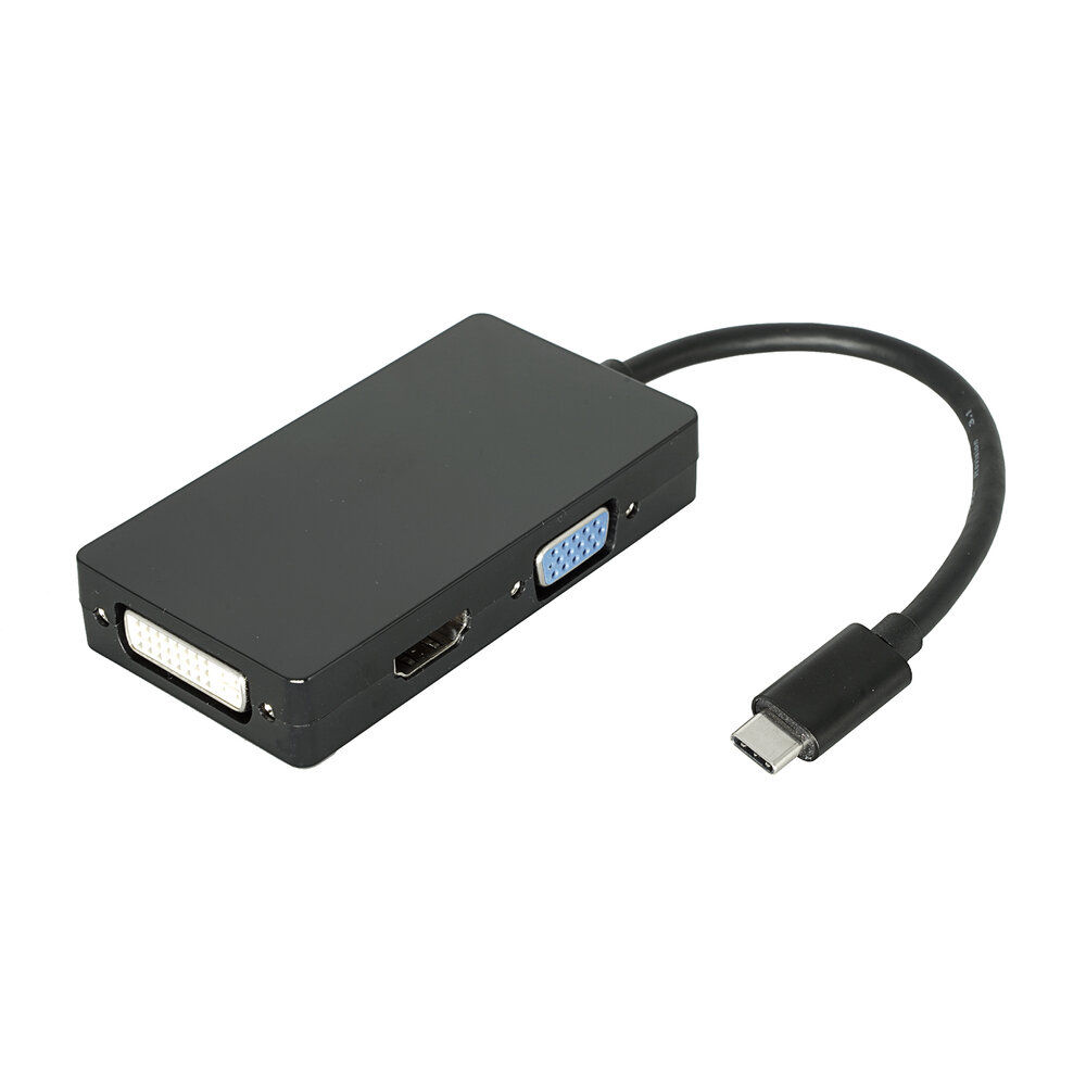 USB-C 3 Port Adapter (HDMI + VGA +DVI)