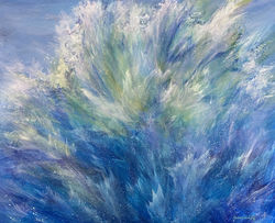 Point Break abstract acrylic painting of wave crashing