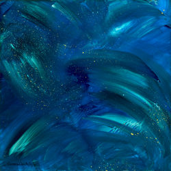 Blue Grotto iridescent abstract painting of water