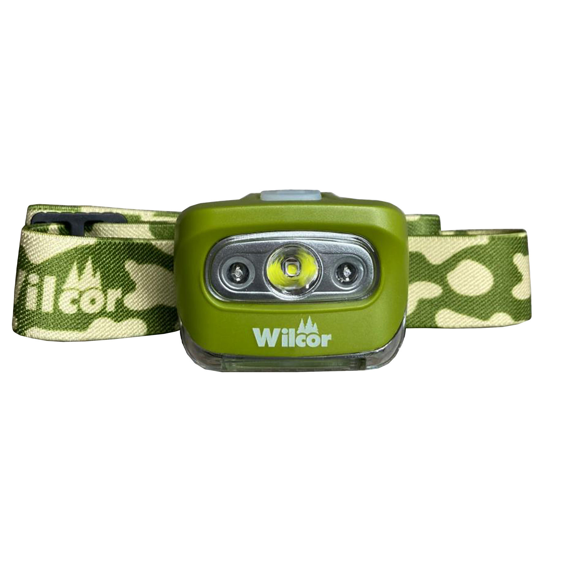 ilcor Super Bright 200-lumen LED headlamp with adjustable strap on white background