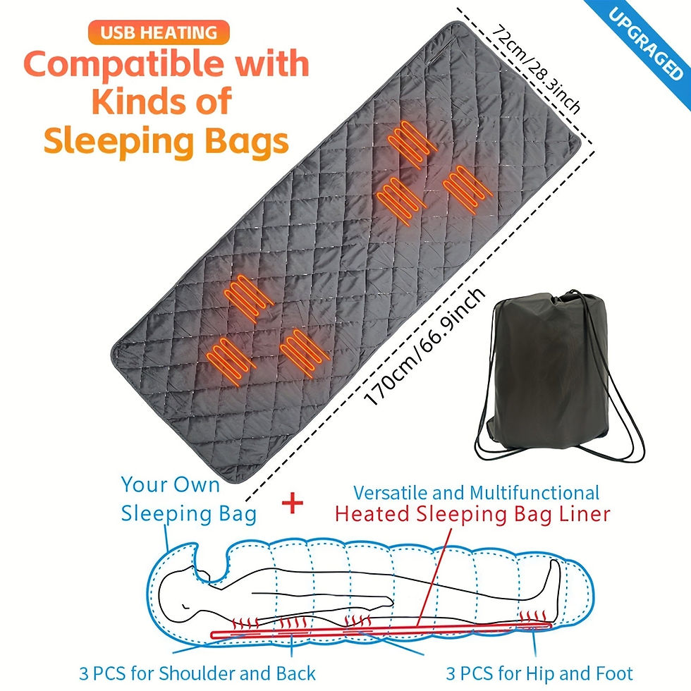 Thumbnail: USB Heated Sleeping Bag Pad 5-Level Adjustable