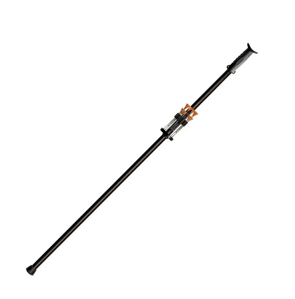 Cold Steel 48-inch .625 Magnum blowgun with mounted dart quiver and broadhead darts displayed on white background