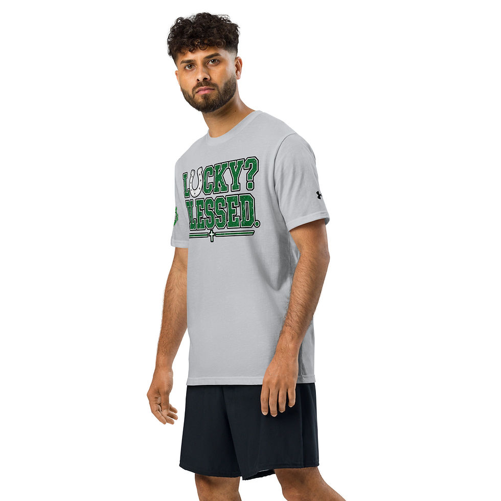Thumbnail: Lucky? Blessed. | Colts in Christ Under Armour® Athletic Tee