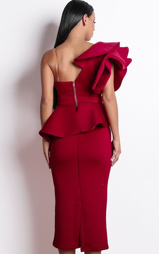 Thumbnail: Red Ankle Length Cocktail Dress