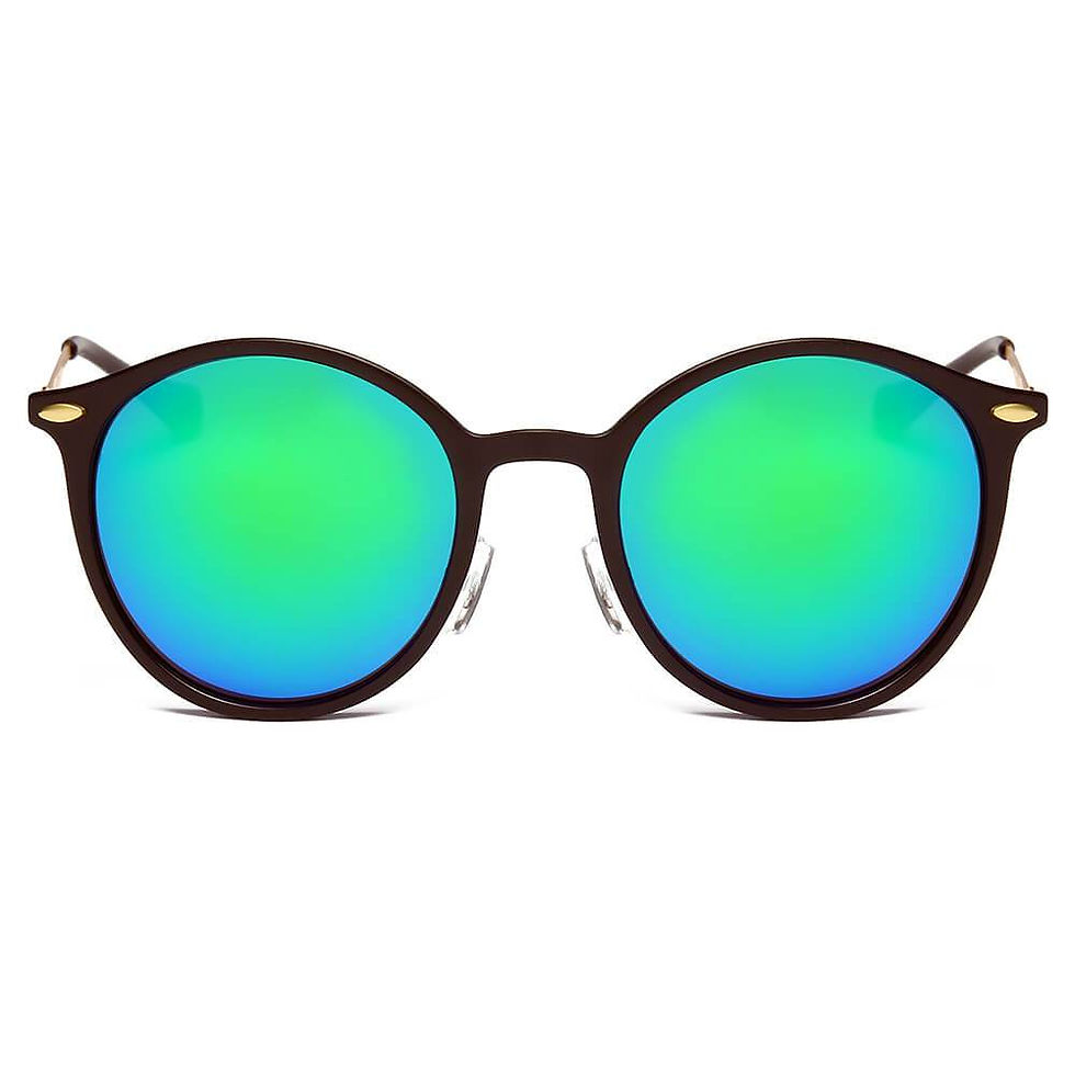 Thumbnail: DEWITT | Retro Horn Rimmed Keyhole Bridge Round Sunglasses Circle
