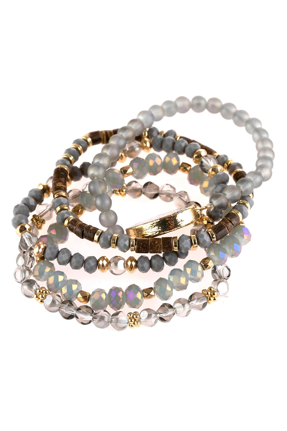 Thumbnail: Natural Stone Charm Mixed Beads Bracelets