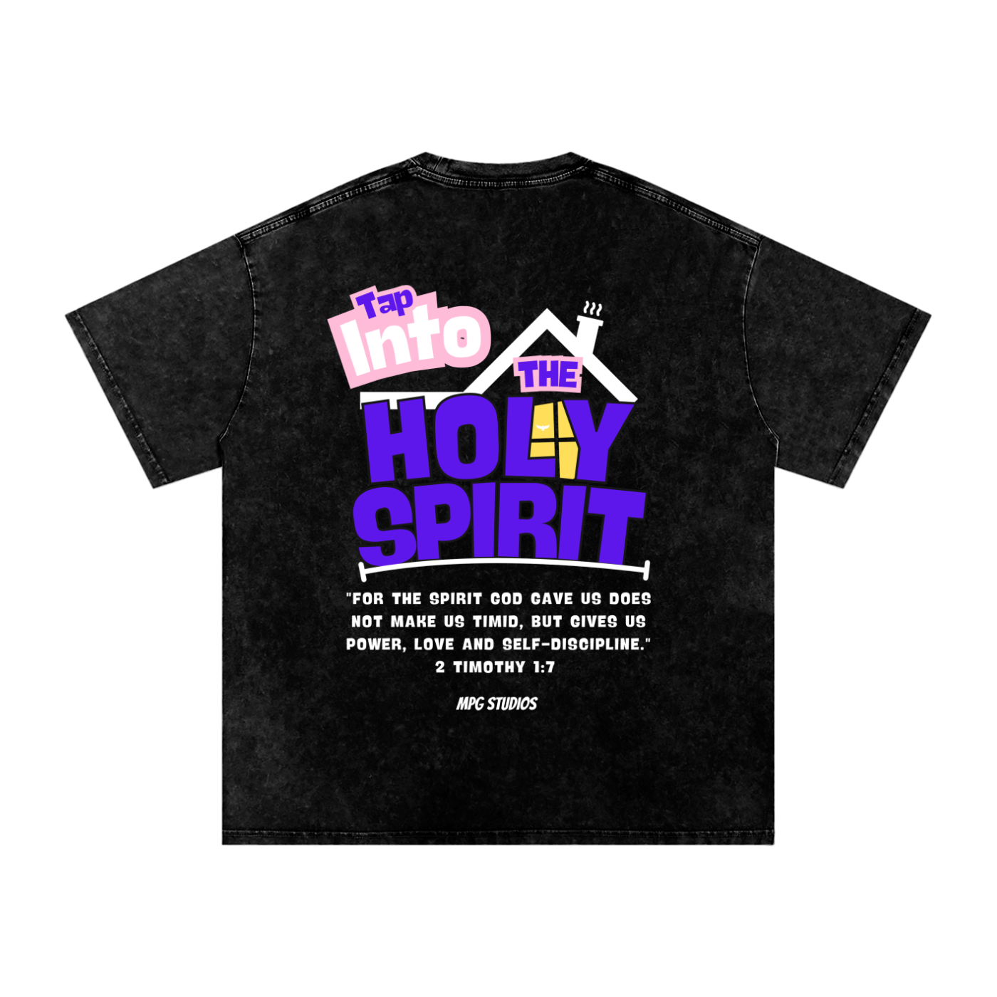 HOLY SPIRIT - Snow Washed Oversized Cotton T-Shirt