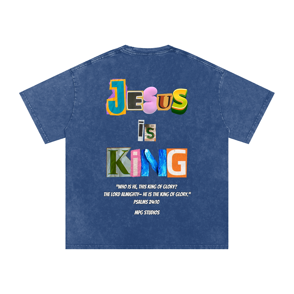 Thumbnail: JESUS IS King - Snow Washed Oversized Cotton T-Shirt