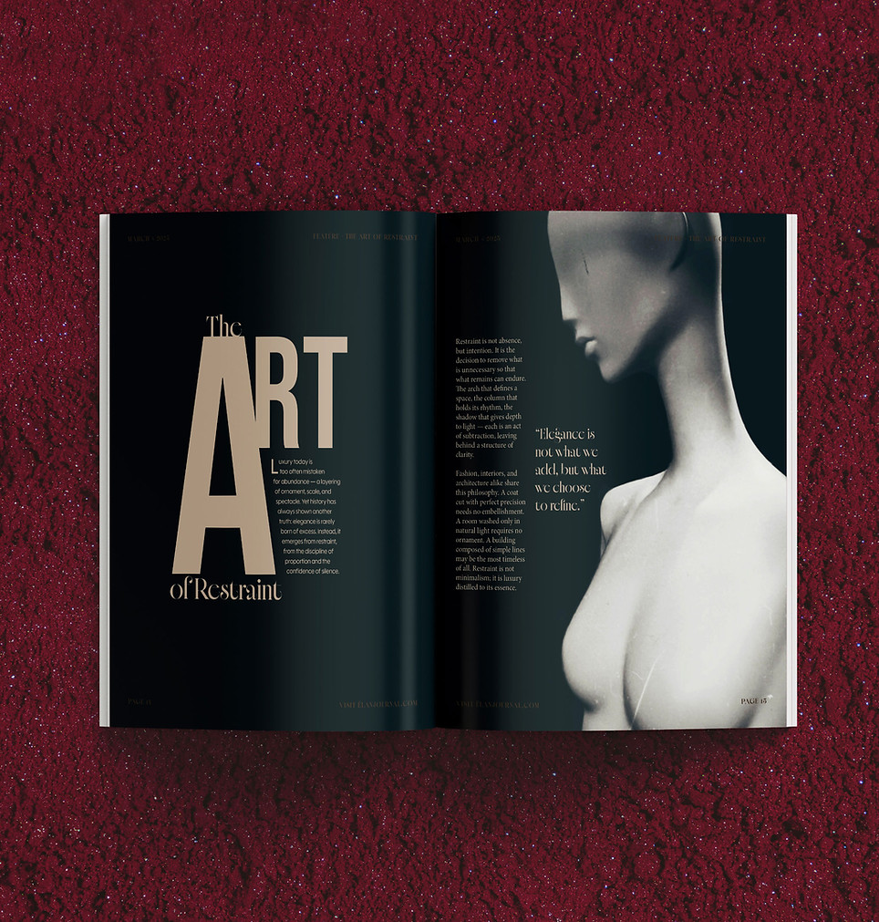 Flat-lay of editorial artwork with “ART” headline — symbolic of one-time creative collaborations.