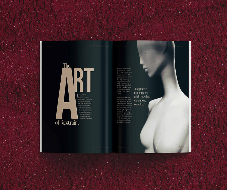 Open magazine with the text "The Art of Sculpture" and a mannequin ABOUT sculpture
