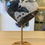 Thumbnail: Moss Agate Heart on Stand - 380g - 16cm x 10.5cm
