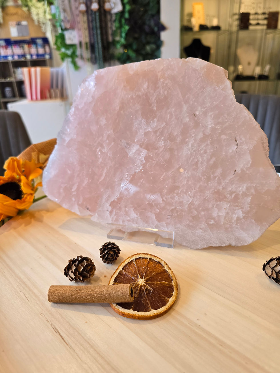 Thumbnail: Rose Quartz Slice - 2.27kg - 26.5 x 18 x 3cm