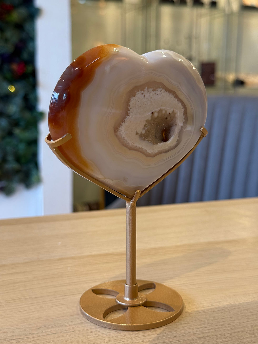 Thumbnail: Jelly Agate Heart on Stand - 264g - 15cm x 10cm