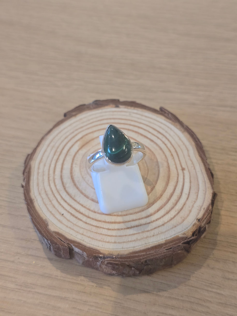Malachite Sterling Silver Ring - 3.5g - Size L