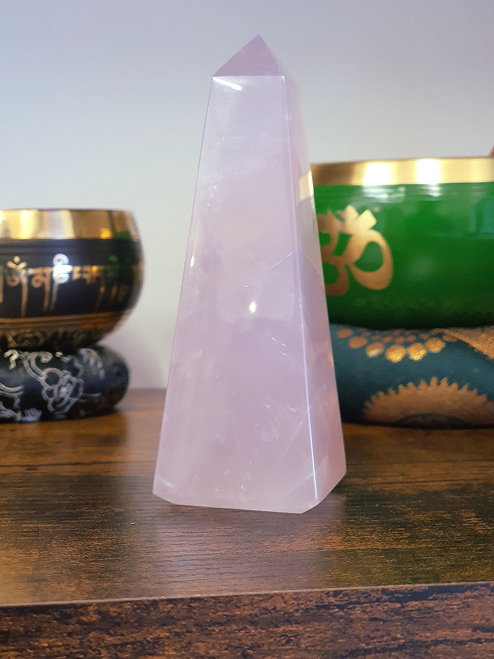 Thumbnail: Rose Quartz Obelisk - 12cm x 4cm - 272g