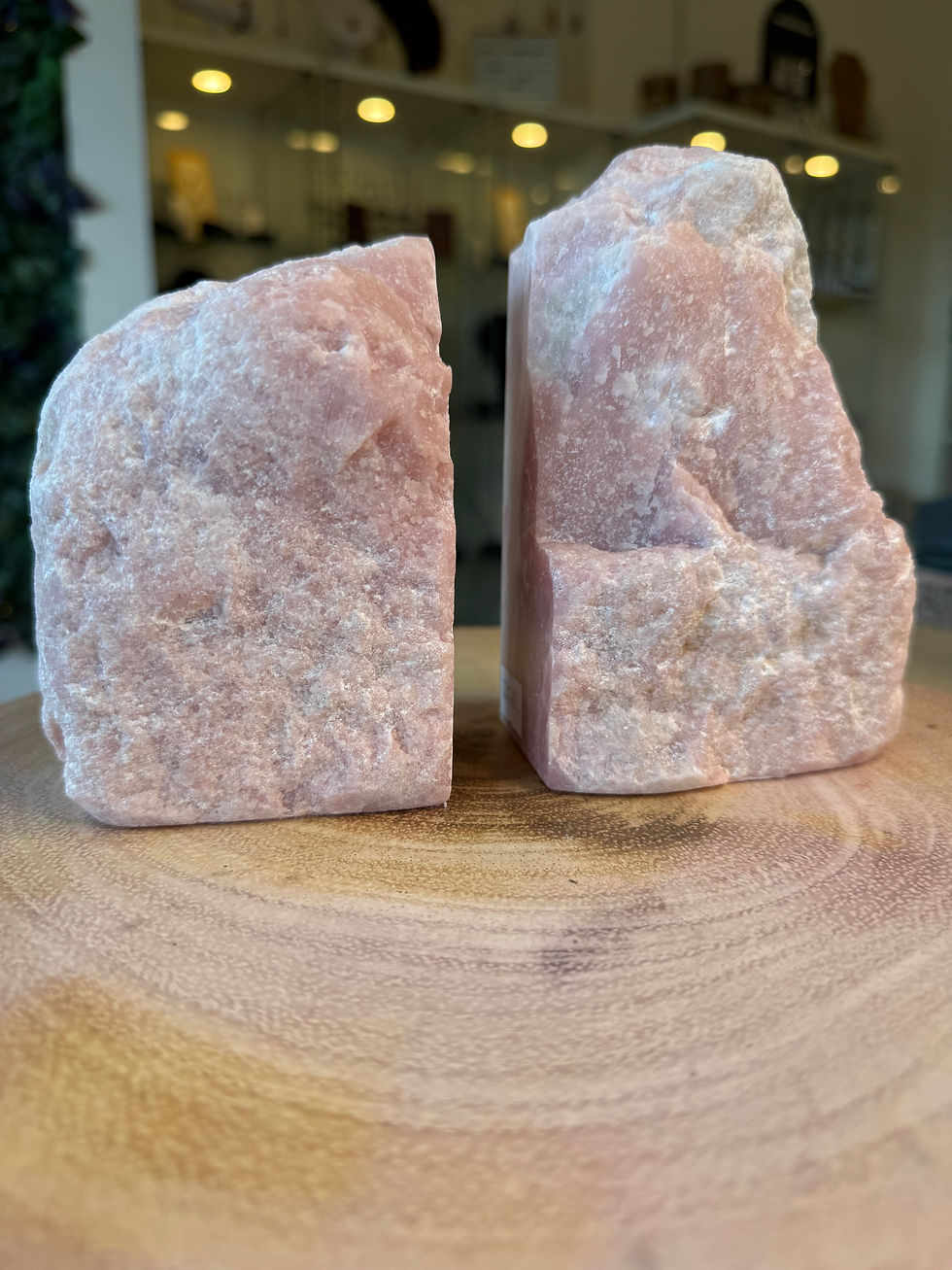 Thumbnail: Pink Opal Crystal Bookends - 1.89kg - 17cm x 13cm