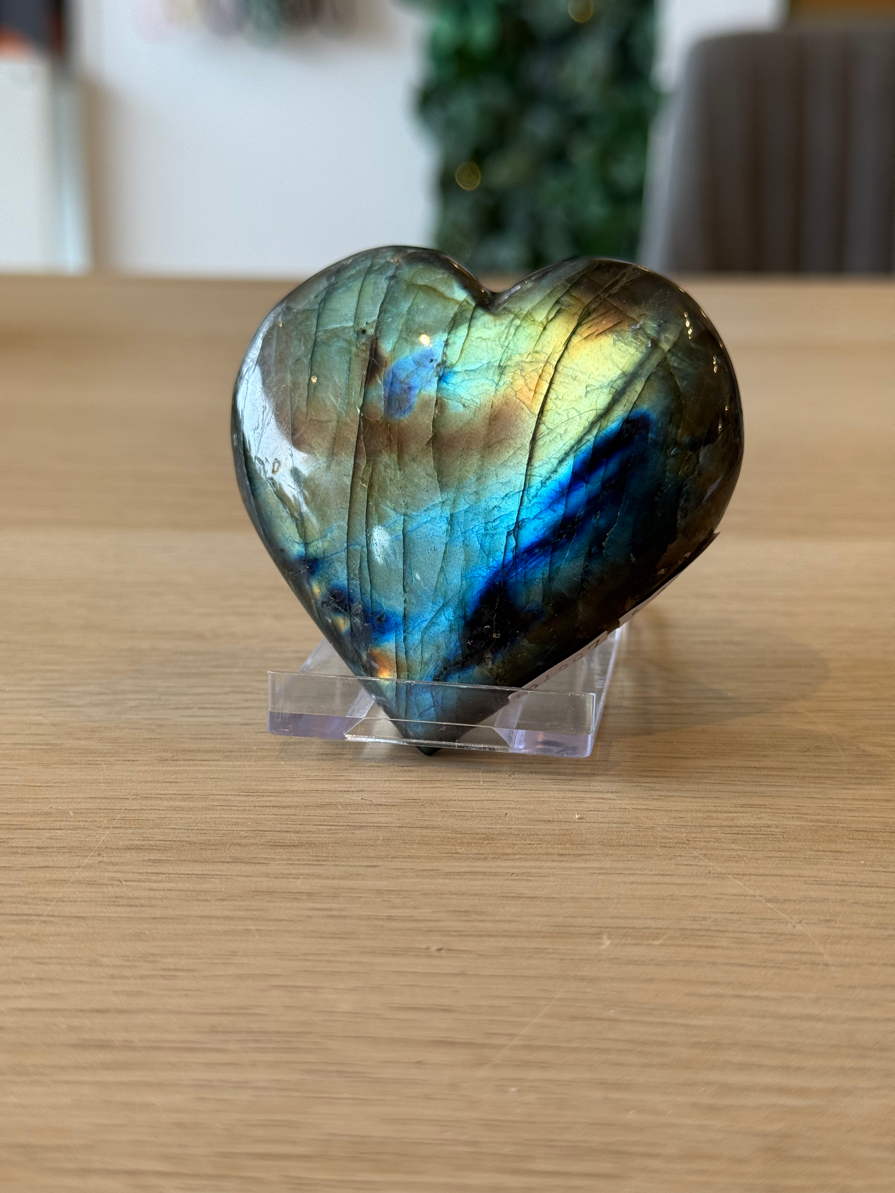 Labradorite Heart Palmstone - 7cm x 7cm - 148g