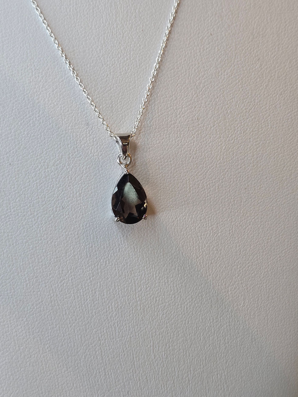 Thumbnail: Smokey Quartz Sterling Silver Pendant & Chain  - 1.8g