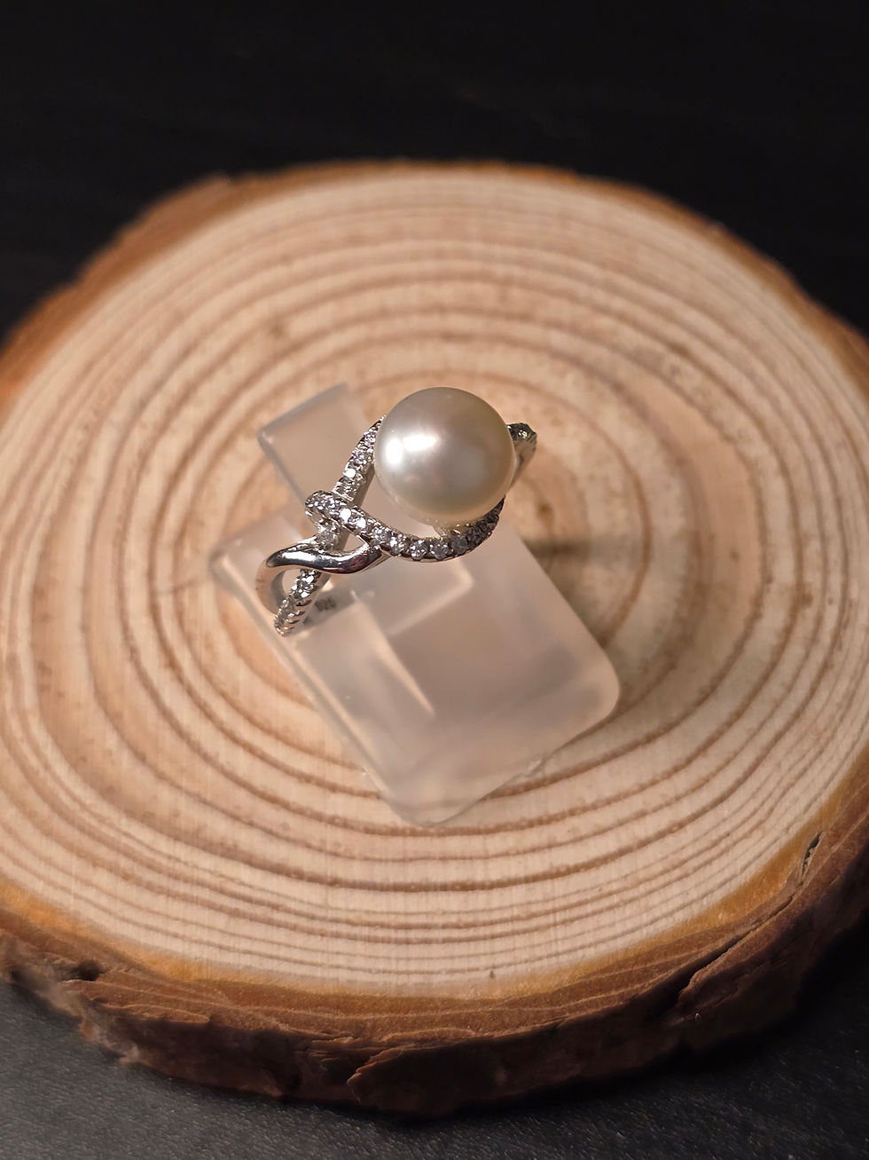 Thumbnail: Freshwater Pearl Sterling Silver Ring - 2.2g - UK J