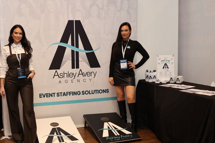 Ashley Avery Agency branded booth at an industry expo
