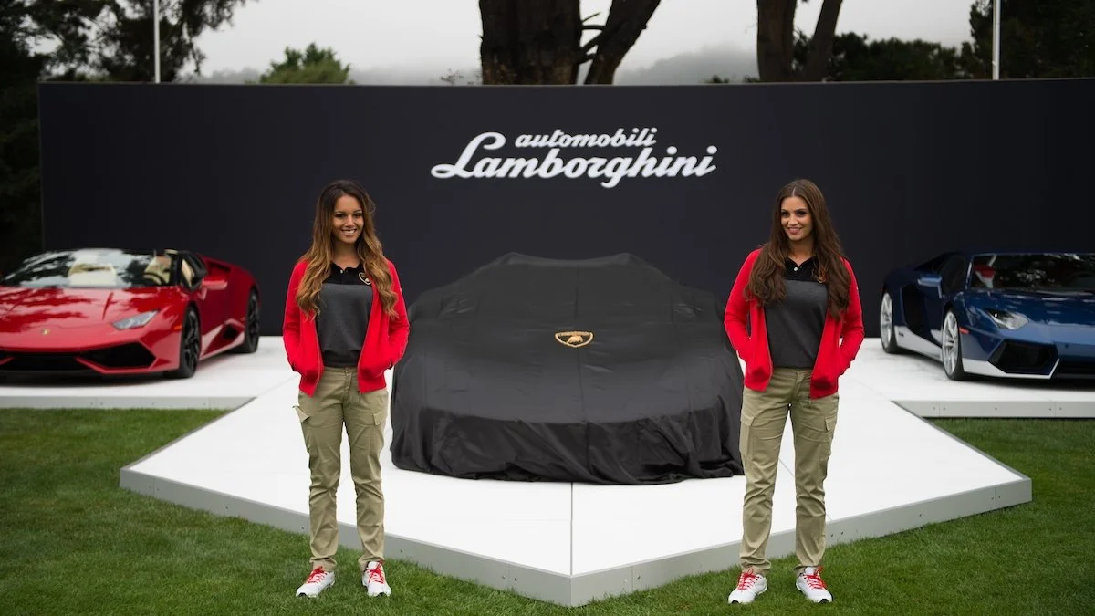 Event staff at a Lamborghini launch activation