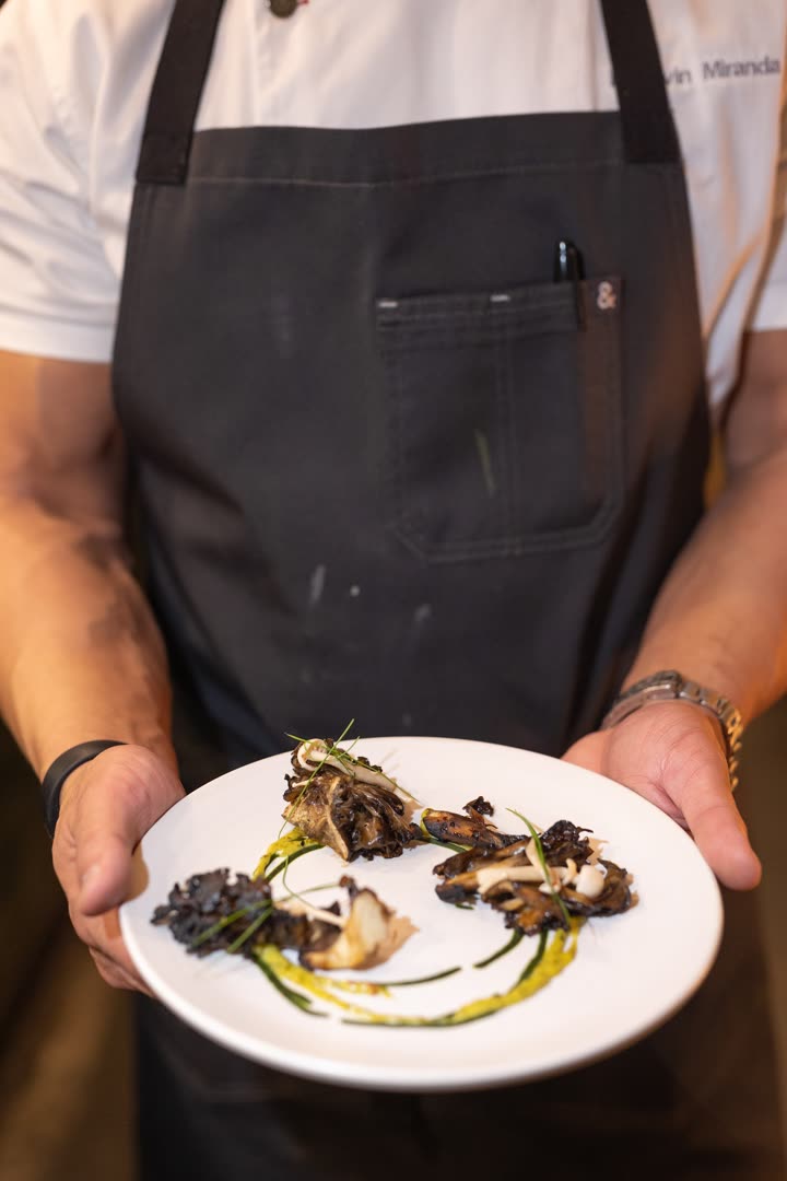 Course being plated at a premium private dining event