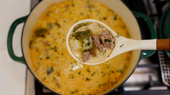 Mexican Creamy GROUND BEEF Soup recipe! One pot meal