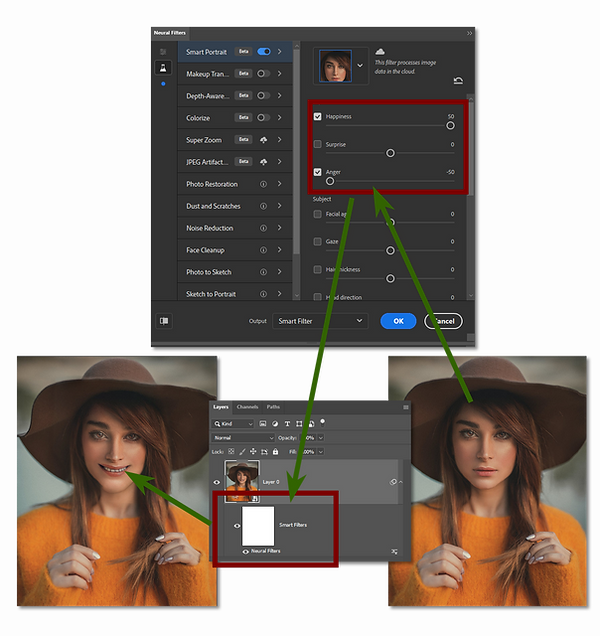 הגדרת ה Smart Portrait