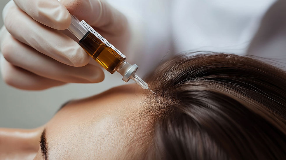 Traitement PRP capillaire avec injection de plasma riche en plaquettes dans le cuir chevelu