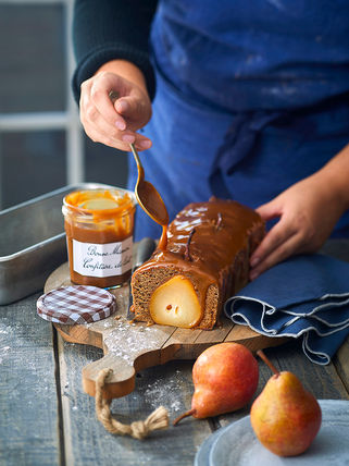 Recette - Cake aux poires entières et caramel au beurre salé (Bonne Maman)