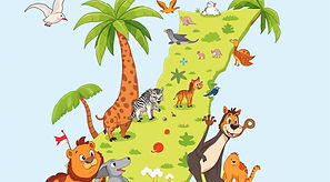 cartoon image of the state of florida with cartoon animals around.jpg