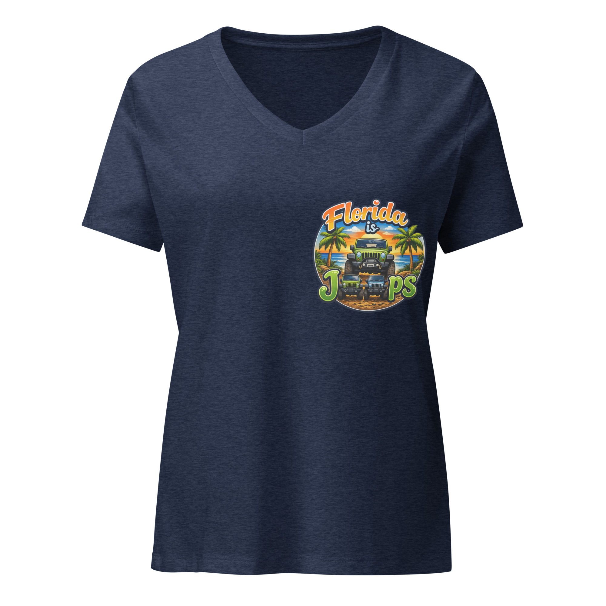 tee shirt v neck jeep in a dune