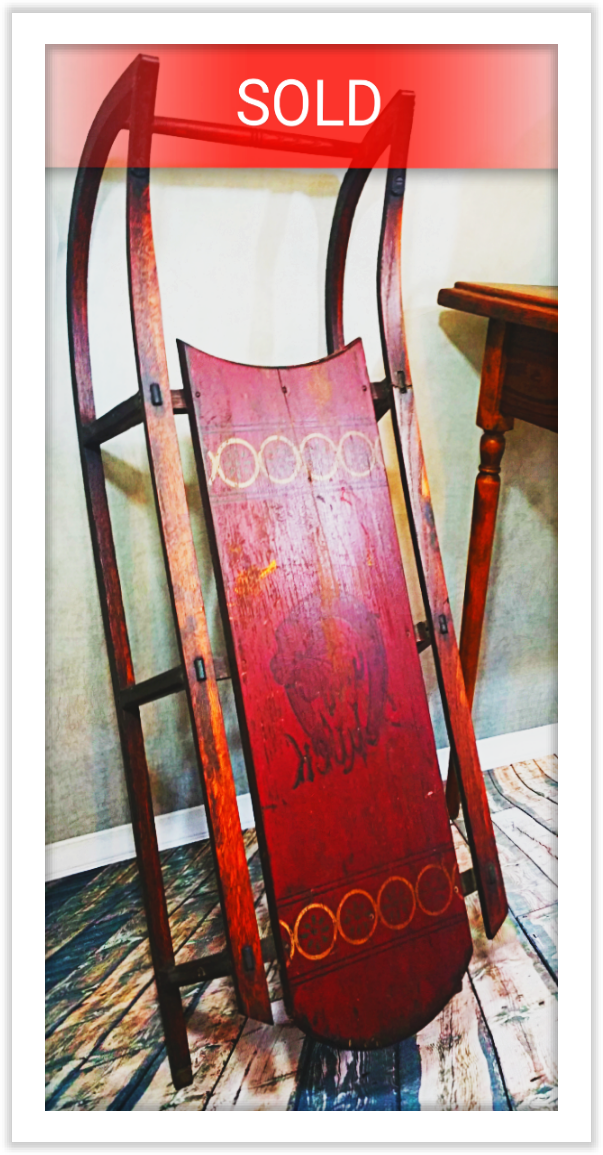 Antique Paris Mfg Co Painted Sled /Circa 18901910 woodlawnantiques