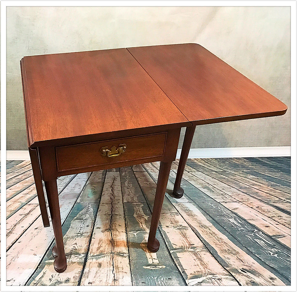 Thumbnail: Biggs Solid Mahogany Queen Anne Drop Leaf Table