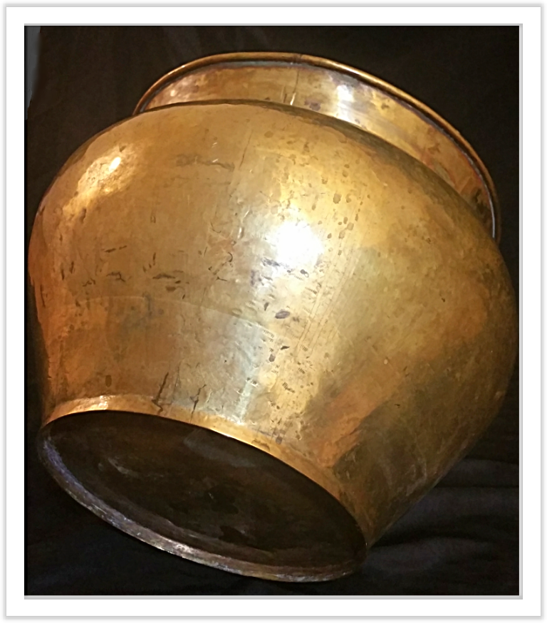 Thumbnail: Antique Large Solid Brass Floor Planter
