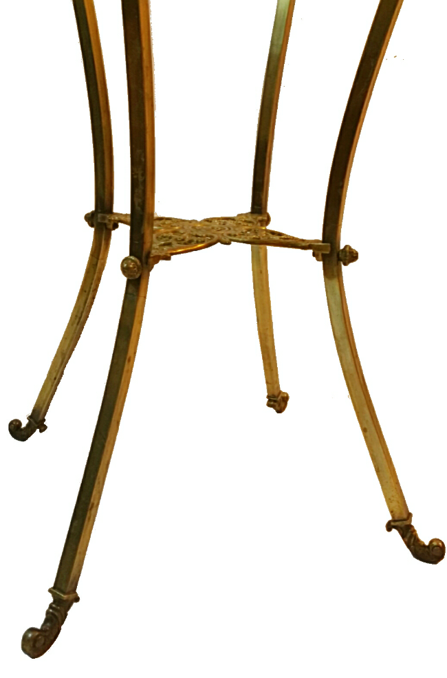 Thumbnail: Antique Victorian Brass & Marble Plant Stand/Table