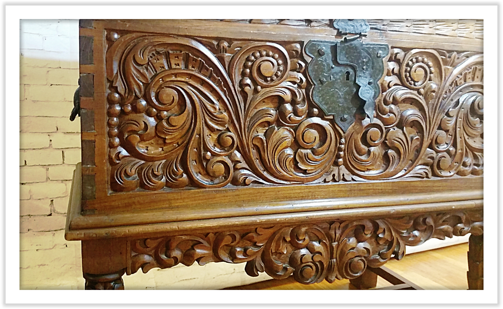 Thumbnail: Vintage Spanish Carved Chest with Pedestal