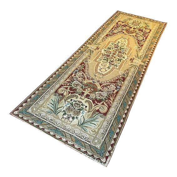 Thumbnail: 9Ft. Vintage French Flat Weave Aubusson Runner