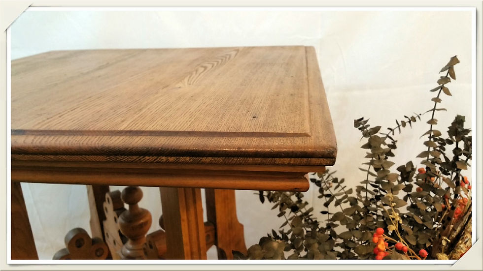 Thumbnail: Antique Oak Carved Square Table (Claw Legs)