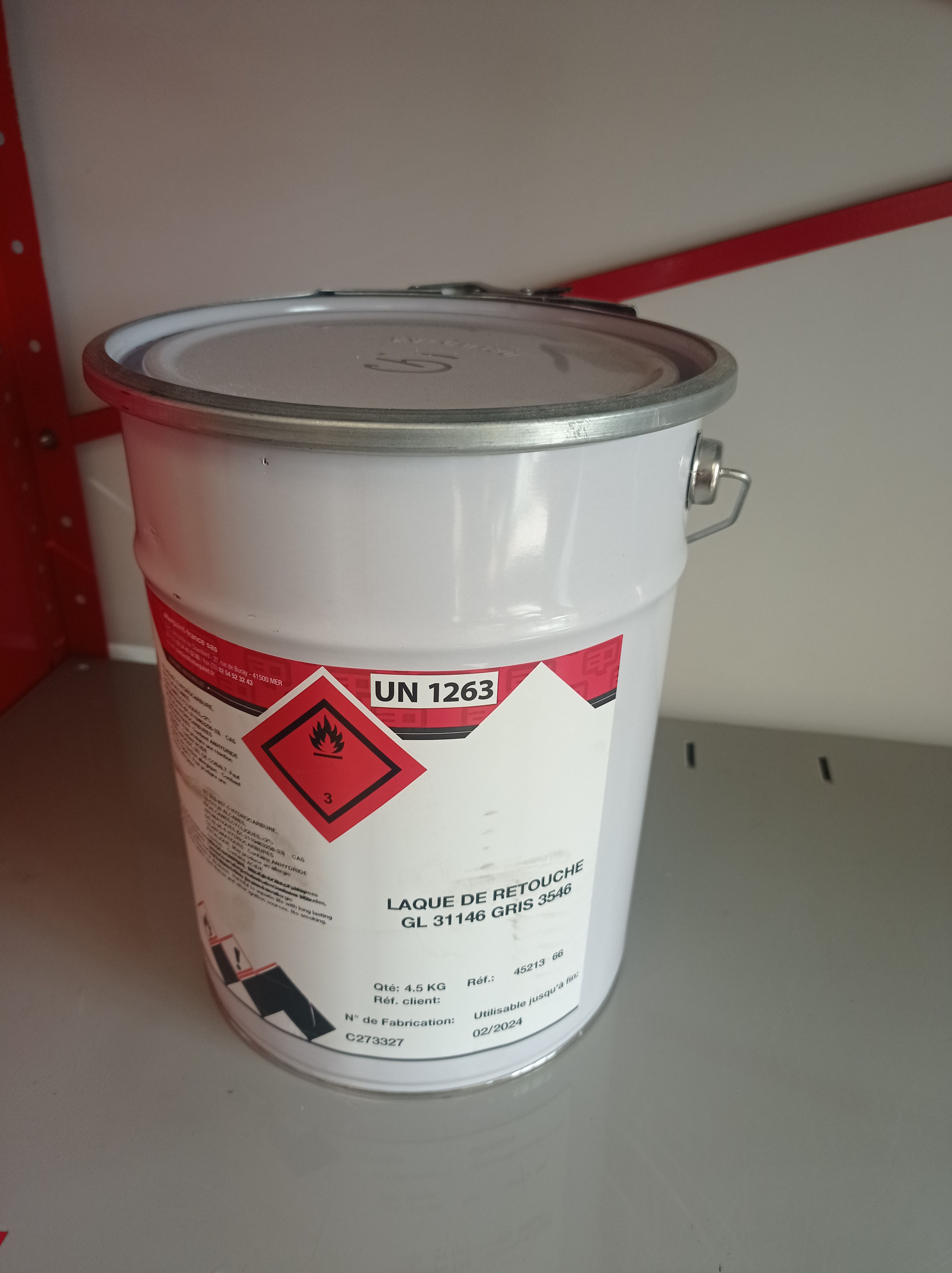 PEINTURE GRIS  -  POT 4.5 KG ref 00740057