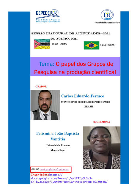 SESSÃO INAUGURAL DAS ATIVIDADES - 2021