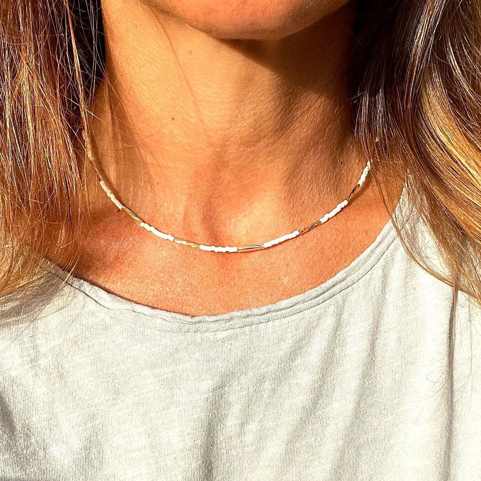 שרשרת קיץ- לבן זהב