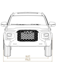 มุมมองด้านหน้าของ JAC T9 EV  Front view of the JAC T9 EV รถกระบะไฟฟ้า JAC T9  JAC T9 electric pickup Thailand