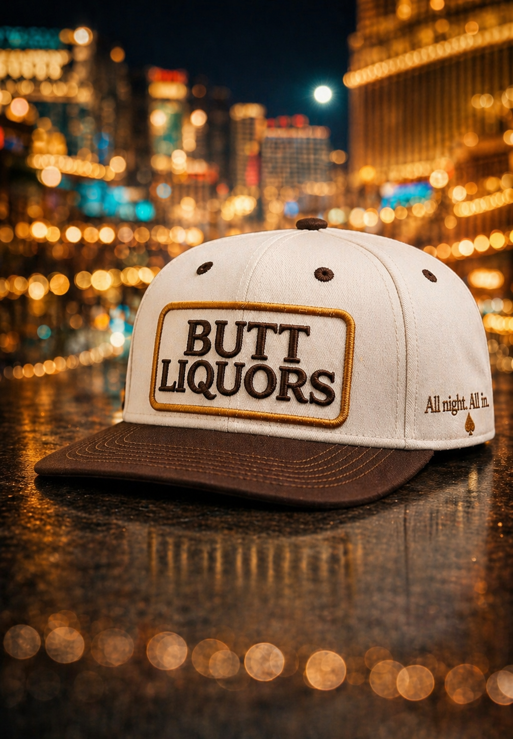 Butt Liquors Hat - White and Brown