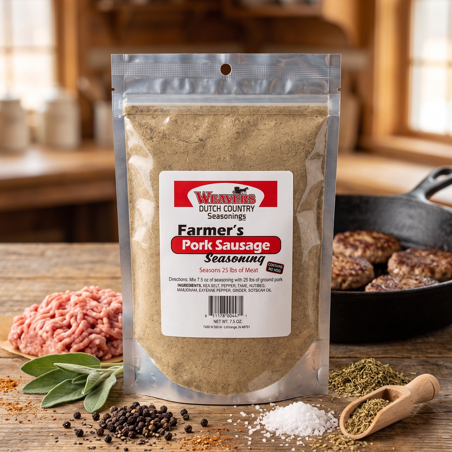 Weavers Farmers Pork Sausage Seasoning 7.5oz pouch