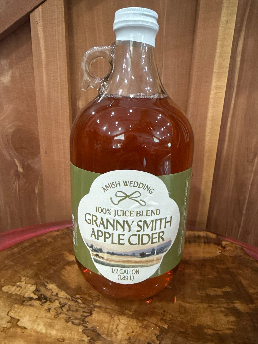 Amish Wedding Granny Smith Apple Cider 1/2 Gallon jug