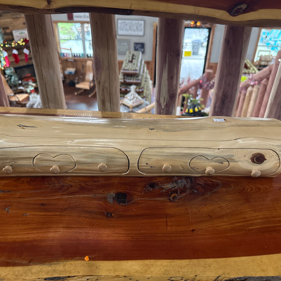 Amish handcrafted extra large cedar log jewelry box